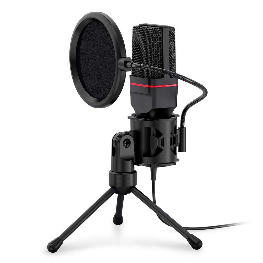 GGGUOJINN Condenser Microphone with Tripod Audio 3.5mm Computer Studio Microphone for PC Phone Karaoke Recording Phone
