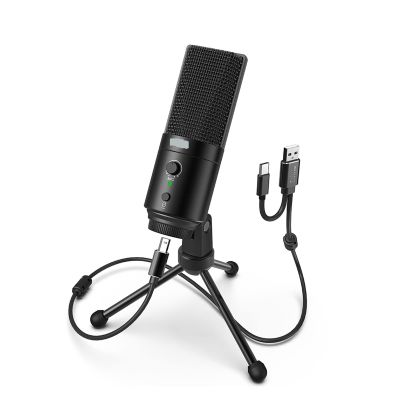GGGUOJINN Microphone 192KHz/24bit USB&Type-C Microphone with Mute Button Gain Control Condenser PC MIC for Cardioid Studio Recording-K683A Suitable for Anchor, Dubbing Studio, Recording, st