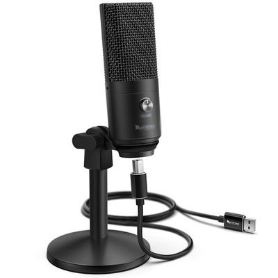 GGGUOJINN Recording Microphone USB Socket Suit for Computer Laptop High Sensitivity for Instrument Game Video Recording (Color : Black) (Black)