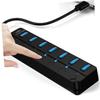 BRIGHTFUFU USB Hub Port Splitter Adapter Individual Off for Laptop High-Speed USB Hub Led Indicator for Multiple Devices and Efficient Data Transfer view 2