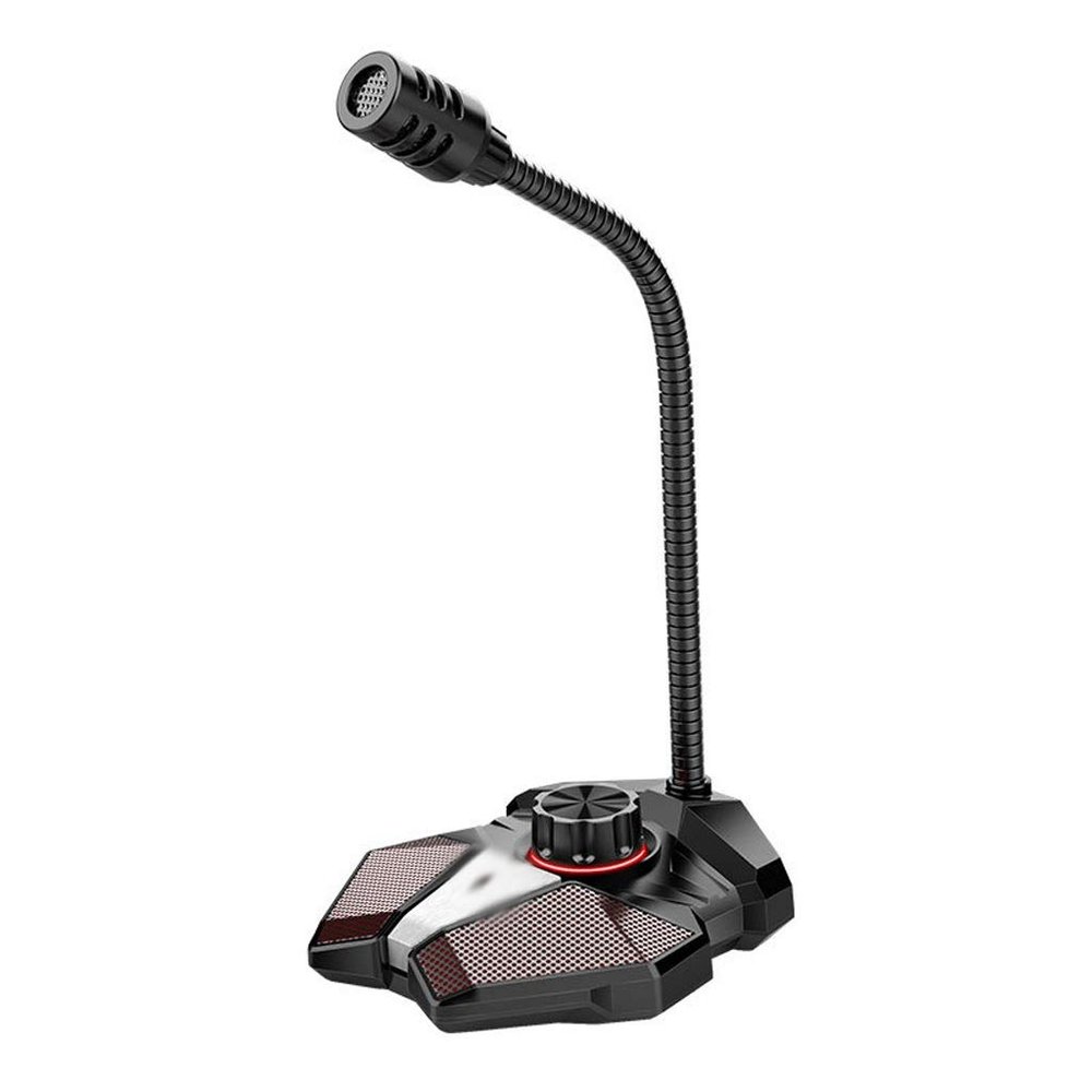 GGGUOJINN Microphone Computer USB Microphone 3.5mm AUX Output Noise Reduction Phone Call Conference HD Omnidirectional Condenser Microphone (Color : Style 1) (Black)
