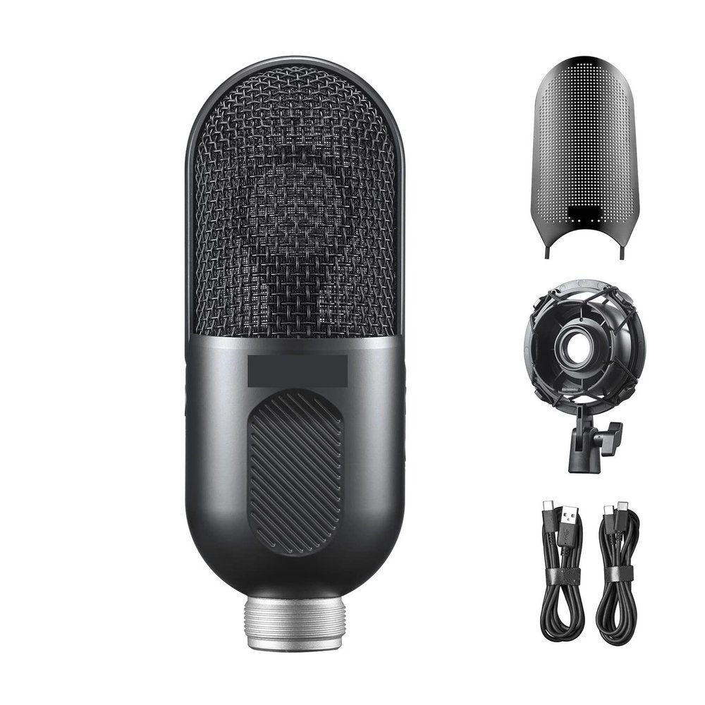 GGGUOJINN Microphone UMic10 USB Cardioid Condenser Microphone Mini Desktop Recording Mic Suitable for Anchor, Dubbing Studio, Recording, st