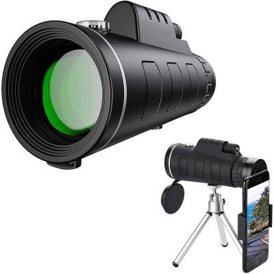 Monocular Telescope, Monocular Telescope High Power for Adults, Monocular Scope 40x60 with Smartphone Holder & Tripod, Waterproof and Anti-fogging Monoculars for Bird Watching, Hiking, Camping, Conce