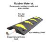 YZWZZXC Outdoor Cord Protector, Rubber Speed Bump, Cable Protector Ramp, Single Cable Channel, with Yellow Mark, Load Capacity 1100 Lbs, for Organizing and Protecting Wires view 3