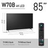 Panasonic W70 Series (2025 Model) 85" LED 4K Ultra HD Smart Fire TV, Press & Ask Alexa, Apple AirPlay, HDR10+, HDMI 2.1, and Bluetooth Support - 85W70BP view 3