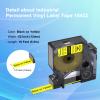POPOBUY 5 Pack Compatible for DYMO Rhino 18432 Industrial Permanent Vinyl 1/2" Label Tape Black on Yellow, 12mm (1/2 Inch) x 5.5m (18 feet) for Rhino 4200 5200 5000 6000 3M PL200 3M PL300 view 2