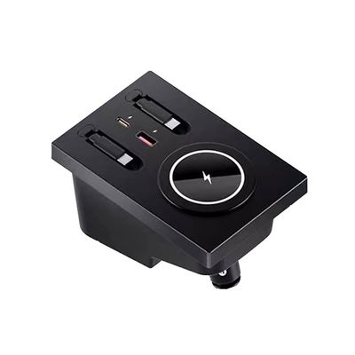 USB Hub Wireless Charger for Volvo xc60 xc90 s90 v90 s60 v60, Retractable Hub Docking Station with Fast Charging Cable Multi Port, Accessories Docking Station of Center Console (tuozhanwu-A)
