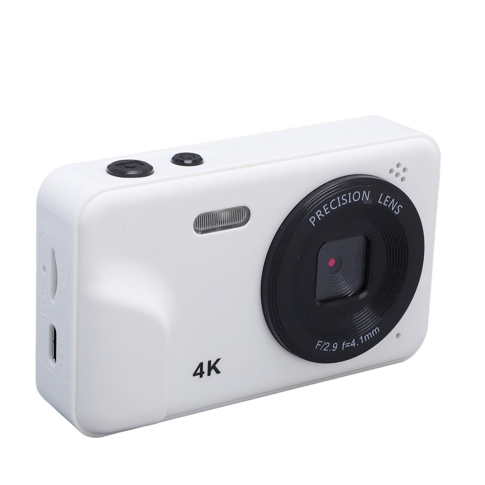 1080P Digital Camera for Photography and Video, 48MP Auto Focus Vlogging Camera, 5X Zoom Compact Camera with 2.0in Screen for Daily Travel (White)