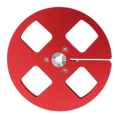 1/4 5 Inch Empty Tape Reel, 4 Holes Opening Empty Reel for Studer Reel to Reel Tape Recorder, Universal Open Reel Sound Deck Take Up Reel for Recording NAB Flange (Red)