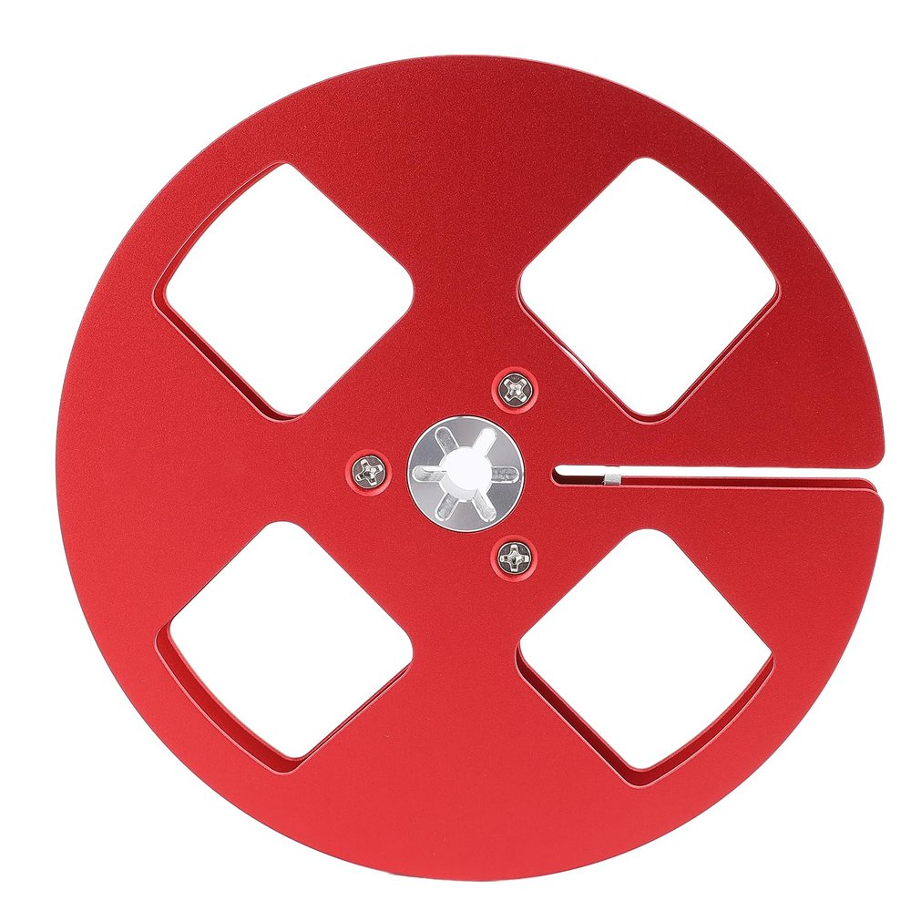 1/4 5 Inch Empty Tape Reel, 4 Holes Opening Empty Reel for Studer Reel to Reel Tape Recorder, Universal Open Reel Sound Deck Take Up Reel for Recording NAB Flange (Red)