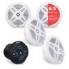Pyle 6.5'' Water-Resistant Rated Off-Road Speakers - Marine Speakers with Wireless BT Remote Control Receiver, Compact Dual Vehicle Speaker System for ATV, UTV, 4x4, Jeep, Powersports Vehicles view 1