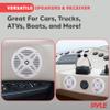 Pyle 6.5'' Water-Resistant Rated Off-Road Speakers - Marine Speakers with Wireless BT Remote Control Receiver, Compact Dual Vehicle Speaker System for ATV, UTV, 4x4, Jeep, Powersports Vehicles view 2