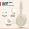 Gabba Goods Wireless Bluetooth Over-Ear Headphones  Deep Bass, 40mm Drivers, Built-in Mic, FM Radio, SD Card Playback, USB-C Fast Charging, 6H Playtime, Lightweight Comfort (Beige) view 4