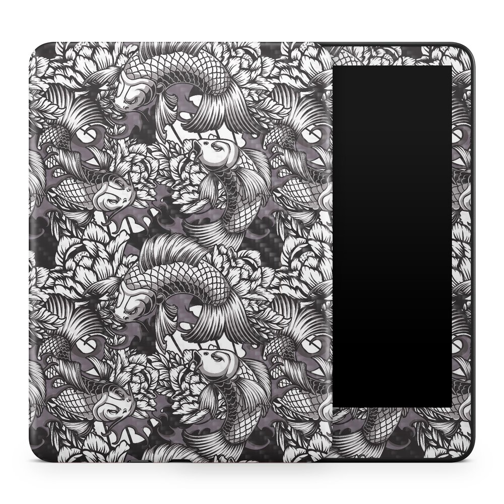 Carbon Fiber Tablet Skin Compatible with Amazon Kindle Colorsoft (2024) - Angry Koi - Premium 3M Vinyl Protective Wrap Decal Cover - Easy to Apply | Crafted in The USA by MightySkins