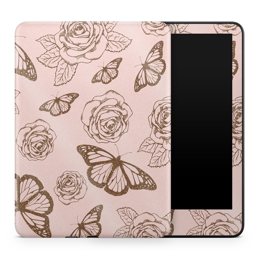 Glossy Glitter Tablet Skin Compatible with Amazon Kindle Colorsoft (2024) - Butterfly Garden - Premium 3M Vinyl Protective Wrap Decal Cover - Easy to Apply | Crafted in The USA by MightySkins