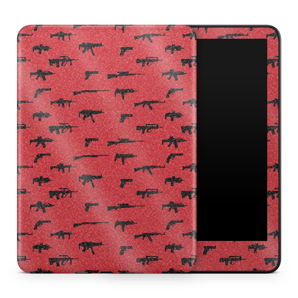 Glossy Glitter Tablet Skin Compatible with Amazon Kindle Colorsoft (2024) - Guns - Premium 3M Vinyl Protective Wrap Decal Cover - Easy to Apply | Crafted in The USA by MightySkins