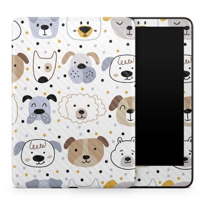 Carbon Fiber Tablet Skin Compatible with Amazon Kindle Colorsoft (2024) - Doodle Dogs - Premium 3M Vinyl Protective Wrap Decal Cover - Easy to Apply | Crafted in The USA by MightySkins