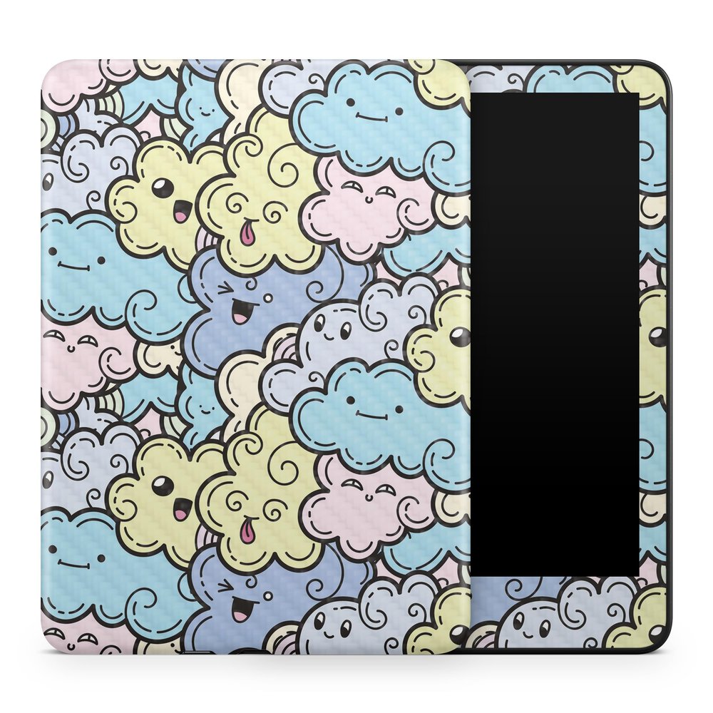 Carbon Fiber Tablet Skin Compatible with Amazon Kindle Colorsoft (2024) - Crazy Clouds - Premium 3M Vinyl Protective Wrap Decal Cover - Easy to Apply | Crafted in The USA by MightySkins