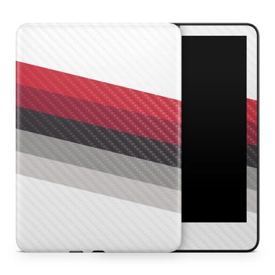 Carbon Fiber Tablet Skin Compatible with Amazon Kindle Colorsoft (2024) - Slant Stripes - Premium 3M Vinyl Protective Wrap Decal Cover - Easy to Apply | Crafted in The USA by MightySkins