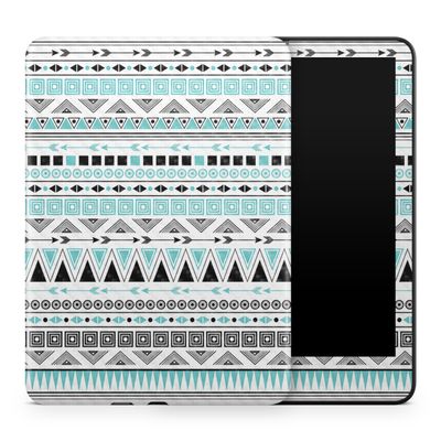 Carbon Fiber Tablet Skin Compatible with Amazon Kindle Colorsoft (2024) - Turquoise Tribal - Premium 3M Vinyl Protective Wrap Decal Cover - Easy to Apply | Crafted in The USA by MightySkins