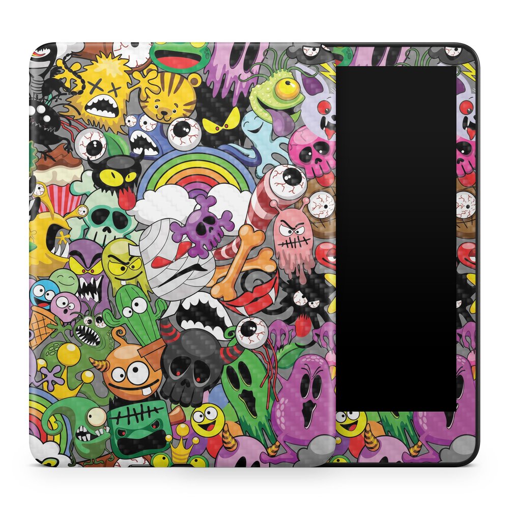 Carbon Fiber Tablet Skin Compatible with Amazon Kindle Colorsoft (2024) - Monster Mash - Premium 3M Vinyl Protective Wrap Decal Cover - Easy to Apply | Crafted in The USA by MightySkins