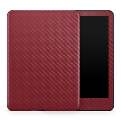 Carbon Fiber Tablet Skin Compatible with Amazon Kindle Colorsoft (2024) - Solid Burgundy - Premium 3M Vinyl Protective Wrap Decal Cover - Easy to Apply | Crafted in The USA by MightySkins