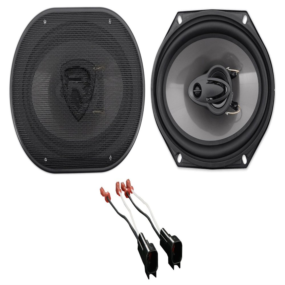 Audiosavings Bundle: Pair Rockville RV68.3A 6x8 3-Way 900W/170W RMS CEA Rated Car Speakers Bundle with METRA 72-5600 Speaker Wire Harness Connector for 2001-2005 Ford Explorer Sport Trac (2 Items)
