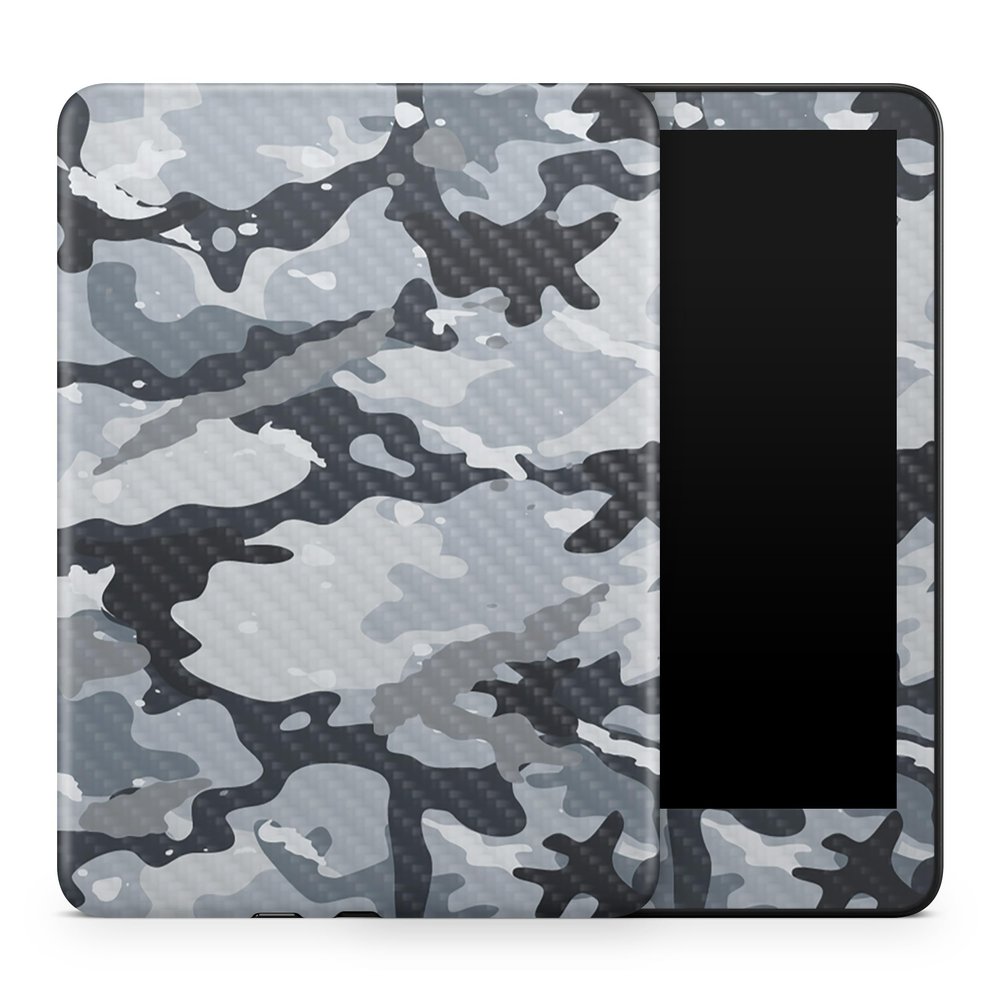 Carbon Fiber Tablet Skin Compatible with Amazon Kindle Colorsoft (2024) - Gray Camouflage - Premium 3M Vinyl Protective Wrap Decal Cover - Easy to Apply | Crafted in The USA by MightySkins