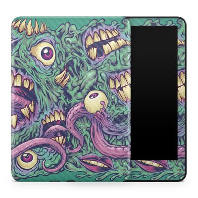 Carbon Fiber Tablet Skin Compatible with Amazon Kindle Colorsoft (2024) - Eyes and Teeth - Premium 3M Vinyl Protective Wrap Decal Cover - Easy to Apply | Crafted in The USA by MightySkins