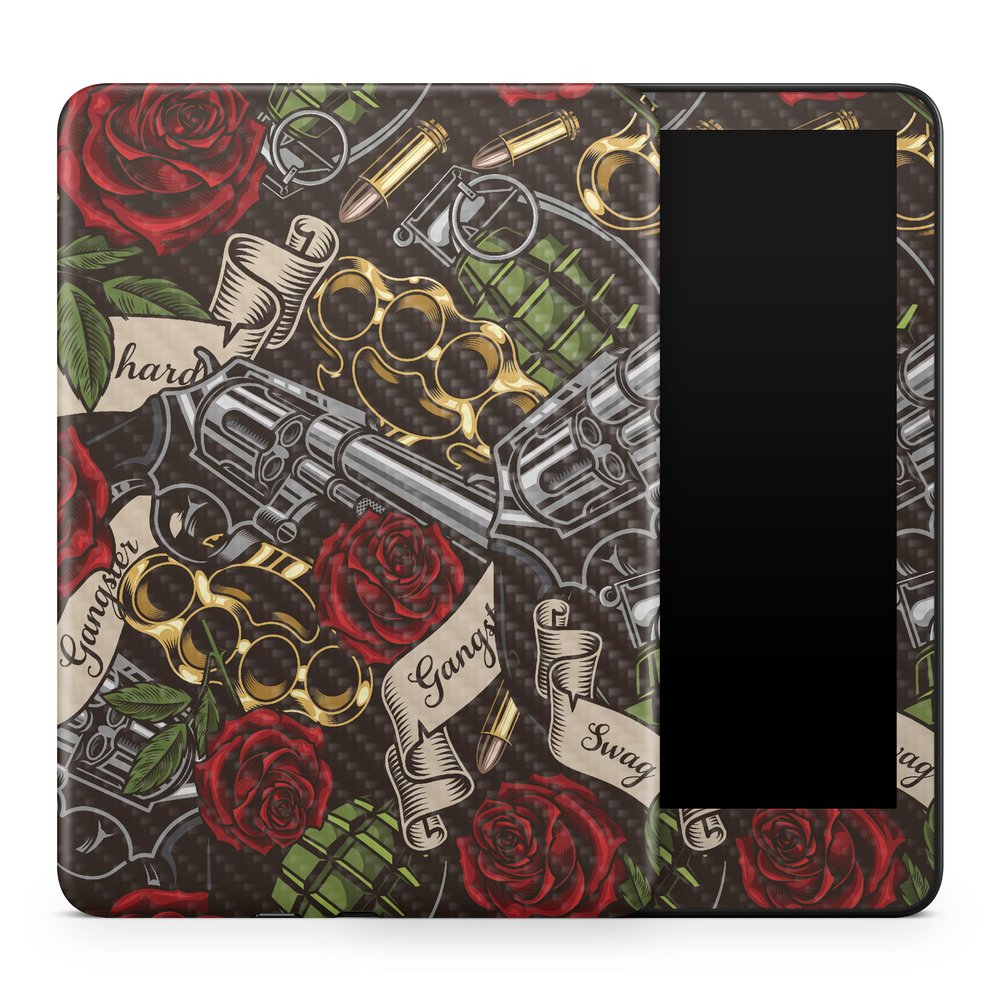 Carbon Fiber Tablet Skin Compatible with Amazon Kindle Colorsoft (2024) - Gangster Life - Premium 3M Vinyl Protective Wrap Decal Cover - Easy to Apply | Crafted in The USA by MightySkins