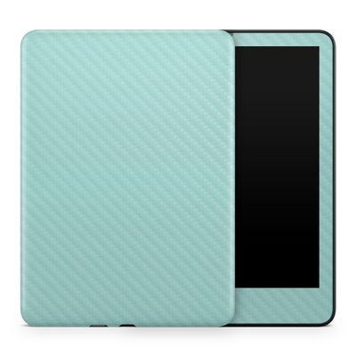 Carbon Fiber Tablet Skin Compatible with Amazon Kindle Colorsoft (2024) - Solid Seafoam - Premium 3M Vinyl Protective Wrap Decal Cover - Easy to Apply | Crafted in The USA by MightySkins