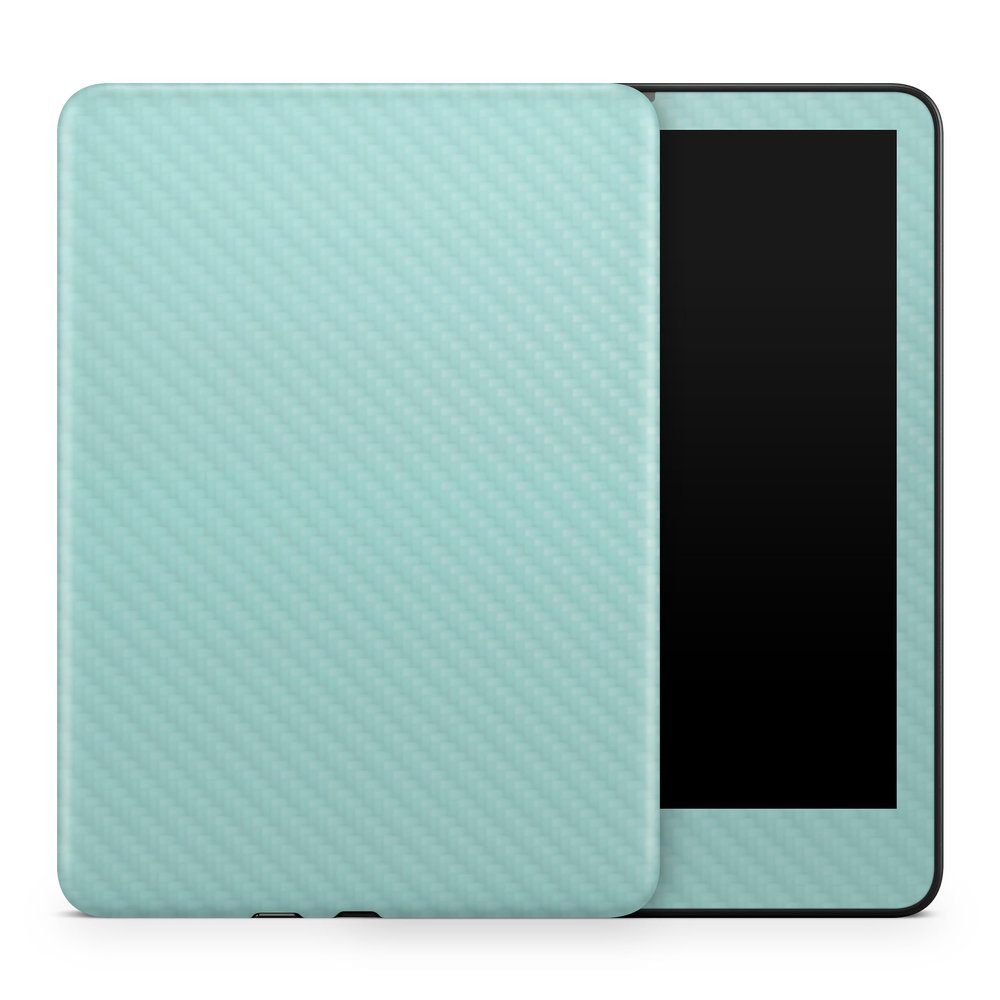Carbon Fiber Tablet Skin Compatible with Amazon Kindle Colorsoft (2024) - Solid Seafoam - Premium 3M Vinyl Protective Wrap Decal Cover - Easy to Apply | Crafted in The USA by MightySkins