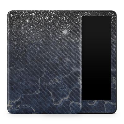 Carbon Fiber Tablet Skin Compatible with Amazon Kindle Colorsoft (2024) - Dark Shimmer Marble - Premium 3M Vinyl Protective Wrap Decal Cover - Easy to Apply | Crafted in The USA by MightySkins