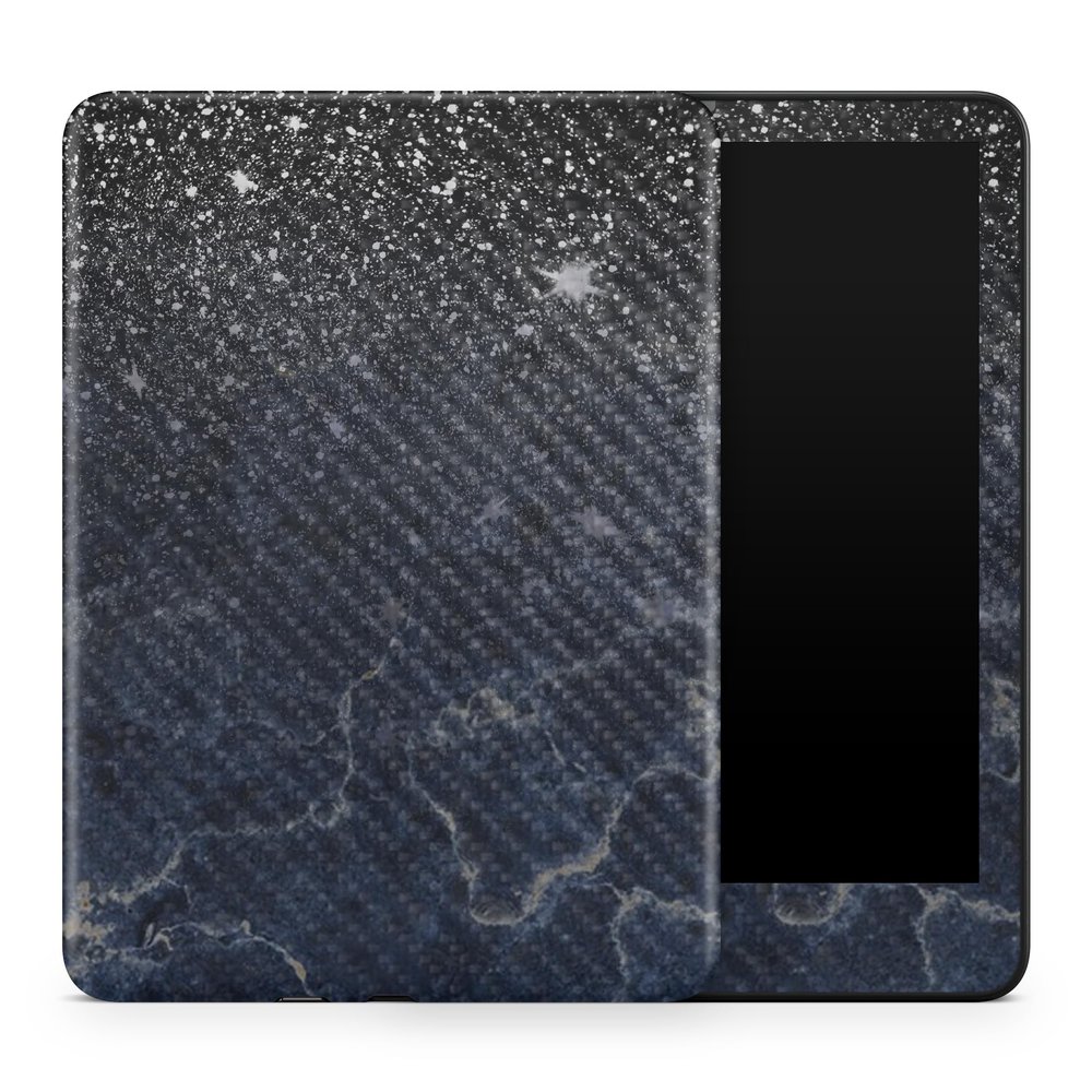 Carbon Fiber Tablet Skin Compatible with Amazon Kindle Colorsoft (2024) - Dark Shimmer Marble - Premium 3M Vinyl Protective Wrap Decal Cover - Easy to Apply | Crafted in The USA by MightySkins