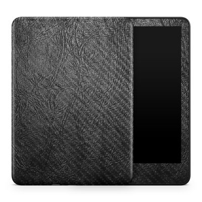 Carbon Fiber Tablet Skin Compatible with Amazon Kindle Colorsoft (2024) - Black Leather - Premium 3M Vinyl Protective Wrap Decal Cover - Easy to Apply | Crafted in The USA by MightySkins