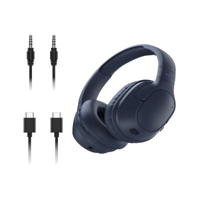 Belkin SoundForm Surround Bluetooth Over-Ear Headphones - Environmental Noise Cancelling Headphones - Wireless w/ 60H Playtime & Soft Ear Cups for iPhone, Galaxy, iPad, Travel, Home, or Office - Blue