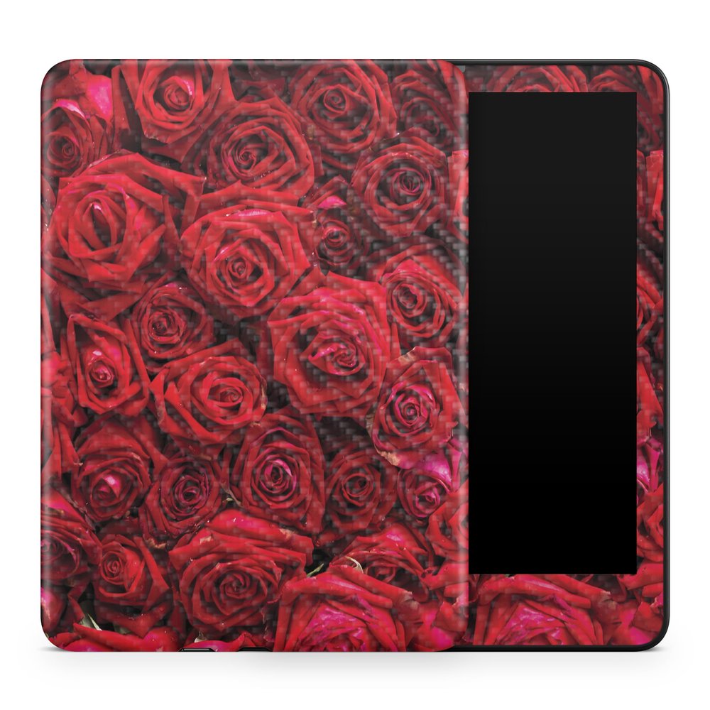 Carbon Fiber Tablet Skin Compatible with Amazon Kindle Colorsoft (2024) - Too Many Roses - Premium 3M Vinyl Protective Wrap Decal Cover - Easy to Apply | Crafted in The USA by MightySkins