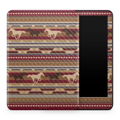 Carbon Fiber Tablet Skin Compatible with Amazon Kindle Colorsoft (2024) - Western Horses - Premium 3M Vinyl Protective Wrap Decal Cover - Easy to Apply | Crafted in The USA by MightySkins