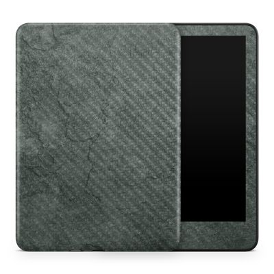 Carbon Fiber Tablet Skin Compatible with Amazon Kindle Colorsoft (2024) - Green Stone - Premium 3M Vinyl Protective Wrap Decal Cover - Easy to Apply | Crafted in The USA by MightySkins
