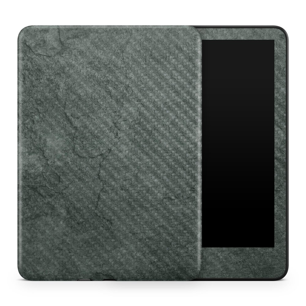 Carbon Fiber Tablet Skin Compatible with Amazon Kindle Colorsoft (2024) - Green Stone - Premium 3M Vinyl Protective Wrap Decal Cover - Easy to Apply | Crafted in The USA by MightySkins