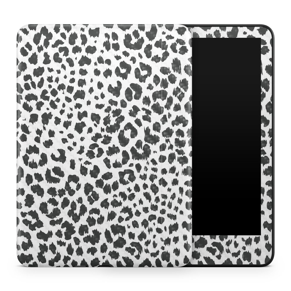 Carbon Fiber Tablet Skin Compatible with Amazon Kindle Colorsoft (2024) - Snow Leopard Print - Premium 3M Vinyl Protective Wrap Decal Cover - Easy to Apply | Crafted in The USA by MightySkins