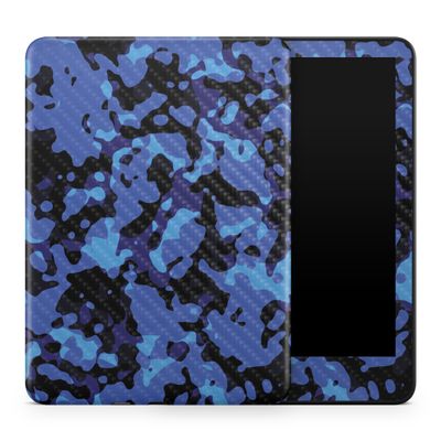 Carbon Fiber Tablet Skin Compatible with Amazon Kindle Colorsoft (2024) - Blue Modern Camo - Premium 3M Vinyl Protective Wrap Decal Cover - Easy to Apply | Crafted in The USA by MightySkins