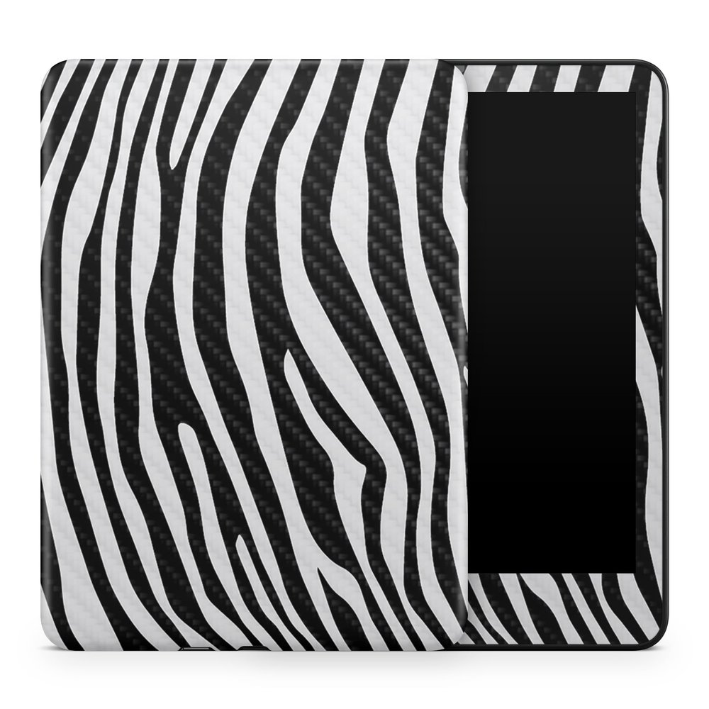 Carbon Fiber Tablet Skin Compatible with Amazon Kindle Colorsoft (2024) - Black Zebra - Premium 3M Vinyl Protective Wrap Decal Cover - Easy to Apply | Crafted in The USA by MightySkins