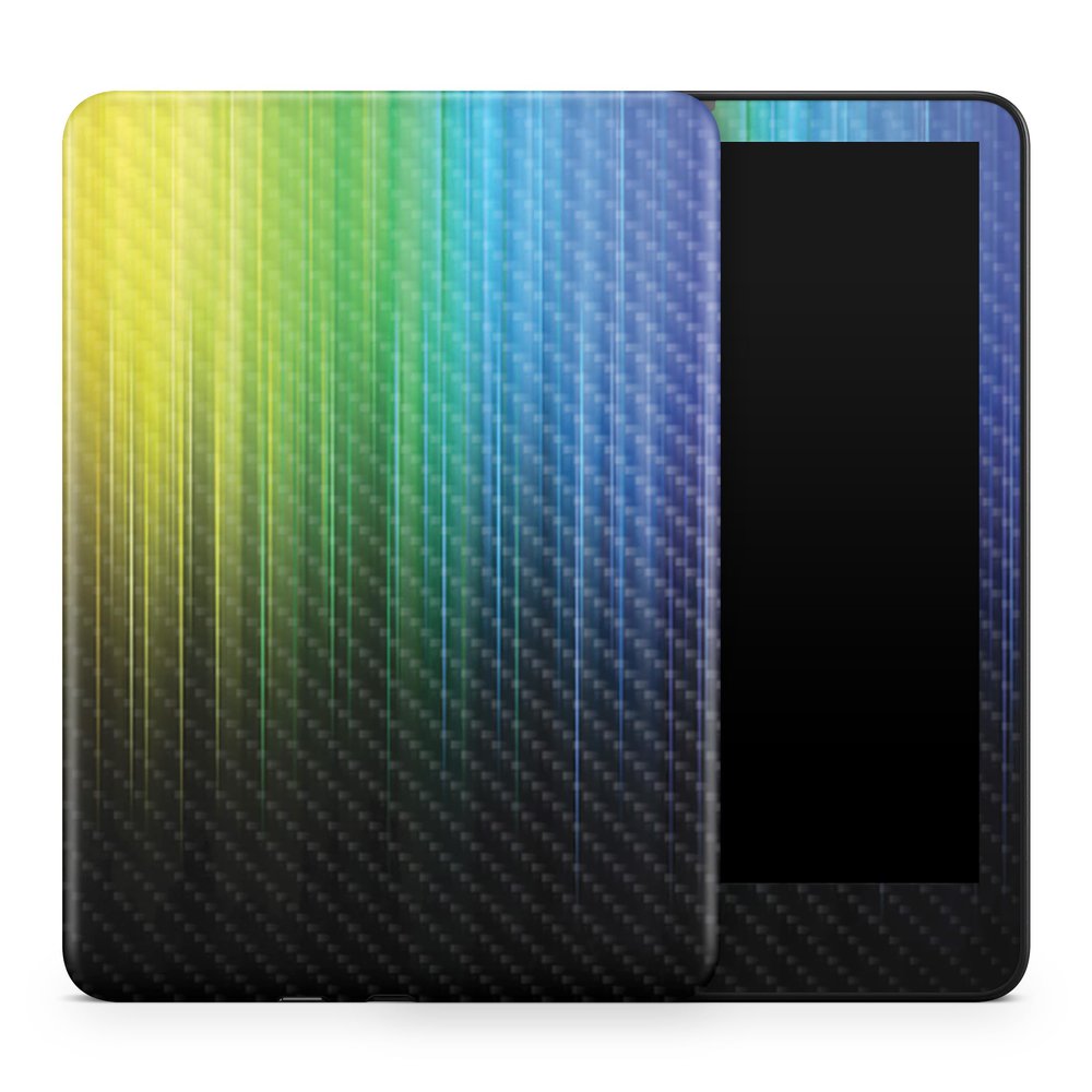 Carbon Fiber Tablet Skin Compatible with Amazon Kindle Colorsoft (2024) - Rainbow Streaks - Premium 3M Vinyl Protective Wrap Decal Cover - Easy to Apply | Crafted in The USA by MightySkins