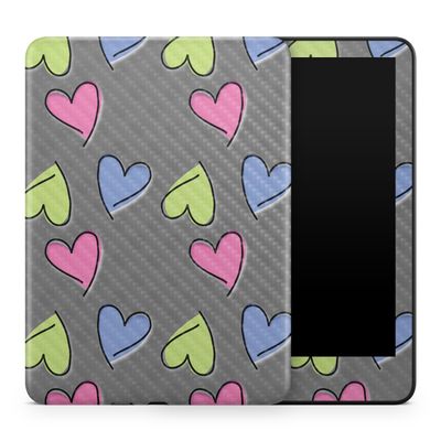 Carbon Fiber Tablet Skin Compatible with Amazon Kindle Colorsoft (2024) - Girly - Premium 3M Vinyl Protective Wrap Decal Cover - Easy to Apply | Crafted in The USA by MightySkins
