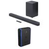 JBL BAR-2-1-DEEP-BASS-MK2 2.1ch Soundbar and Subwoofer with Dolby Digital and an Austere 5S-PS4-US1 4-Outlet Power with Omniport USB (2022) view 1