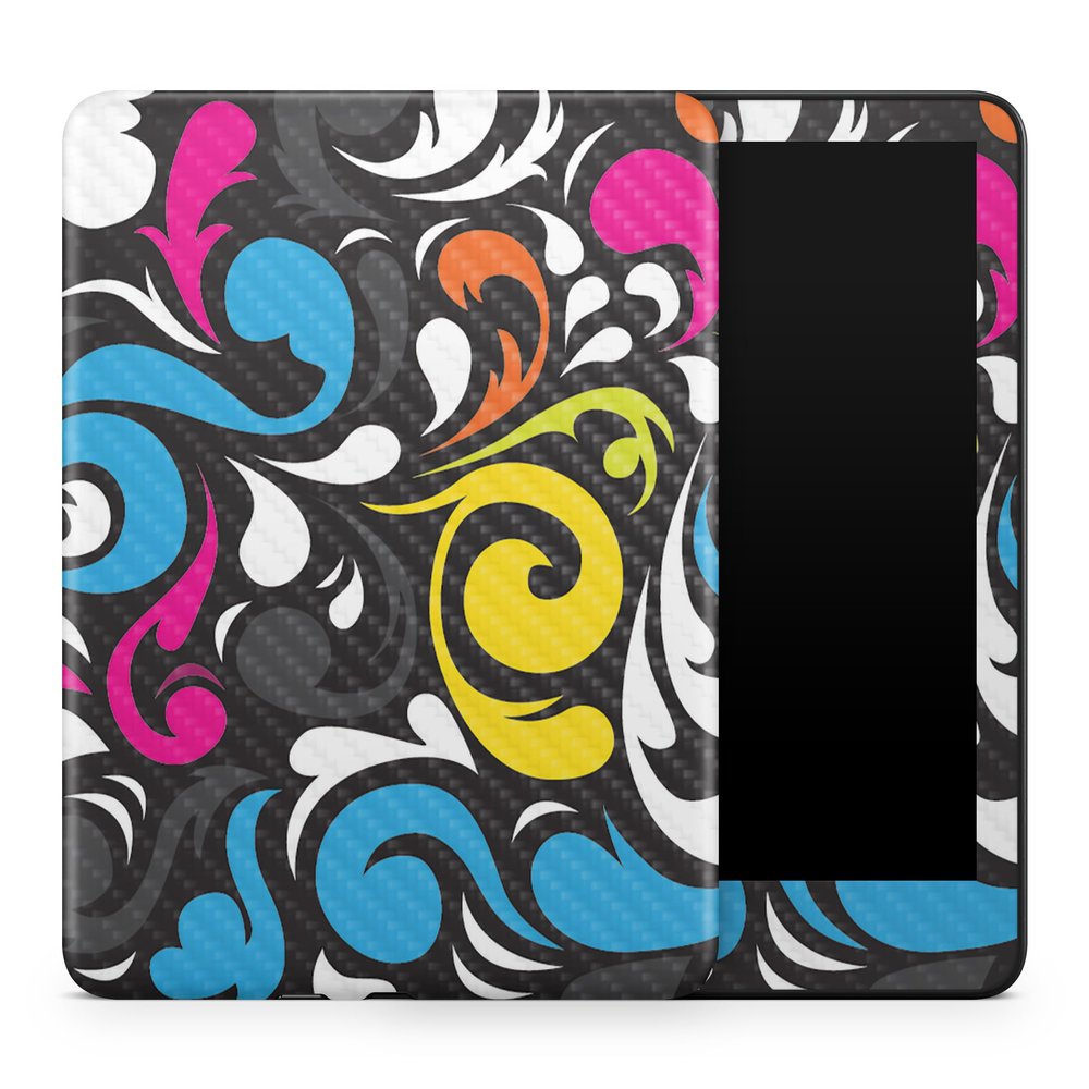 Carbon Fiber Tablet Skin Compatible with Amazon Kindle Colorsoft (2024) - Swirly - Premium 3M Vinyl Protective Wrap Decal Cover - Easy to Apply | Crafted in The USA by MightySkins