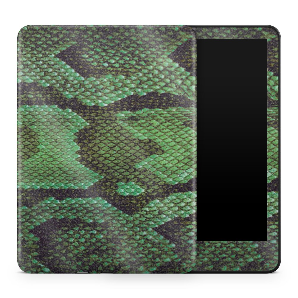 Glossy Glitter Tablet Skin Compatible with Amazon Kindle Colorsoft (2024) - Green Serpent - Premium 3M Vinyl Protective Wrap Decal Cover - Easy to Apply | Crafted in The USA by MightySkins