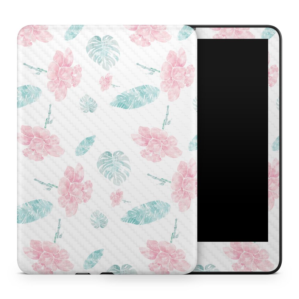 Carbon Fiber Tablet Skin Compatible with Amazon Kindle Colorsoft (2024) - Paper Flowers - Premium 3M Vinyl Protective Wrap Decal Cover - Easy to Apply | Crafted in The USA by MightySkins