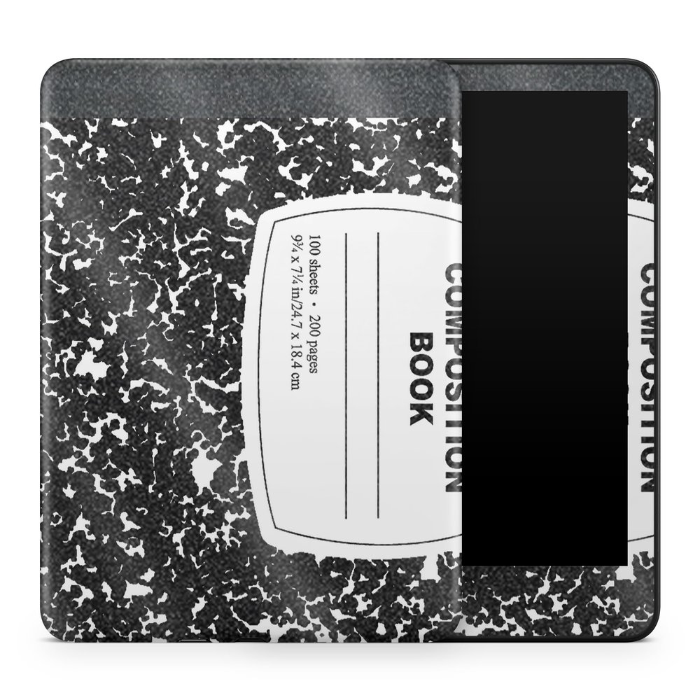 Glossy Glitter Tablet Skin Compatible with Amazon Kindle Colorsoft (2024) - Composition Book - Premium 3M Vinyl Protective Wrap Decal Cover - Easy to Apply | Crafted in The USA by MightySkins